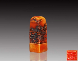 田黃刻梅花印章   