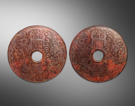 和(hé / huò)田玉龍鳳紋大(dà)玉壁