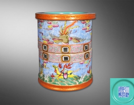 洋彩八卦雲鳳紋轉心筆